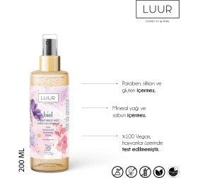 Resim Luur Cosmetics & More Biel Işıltılı Vücut Spreyi 200 ml Uzun Süre Kalıcı Koku Nemlendirici Etki ile 