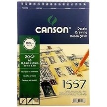 Resim Nacario Canson 1557 Resim Çizim Blok 180GR A5 20YP Üstten Spiralli Resim Defteri 