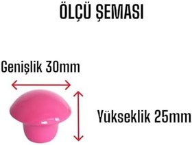 Resim Glaswen 8 ADET Pembe Mantar Düğme Kulp Çocuk Bebek Mobilya Çekmece Dolap Kapak Kulbu Metal Kulp Aksesuarları Vidalı 