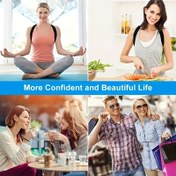 Resim Erkek Siyah Duruş Düzeltme Sırt Desteği Kemer ile Ayarlanabilir Kayışlar - Polyester, Toka Kapatma, Makine Yıkamalı, Koşu ve Spor için İdeal, Spor Desteği Ekipmanı|Ayarlanabilir Kayış Tasarımı|Dayanıklı Polyester 