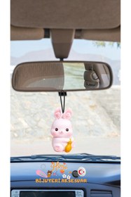 Resim Saatistan Testili Tavşan Tasarımlı Araç İçi Süs Aksesuarı 