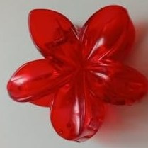 Resim Lotus Saç Tokası - Büyük Boy 8 cm, Tekli Saç Tokası, Lotus Çiçeği Tasarımı (Kırmızı) 