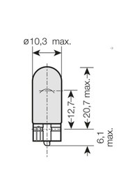Resim 12v 5w Dipsiz Standart T10 Ampul 10 Adet 