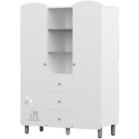 Resim Meltem Kids Sweet Two Bear Bebek Ve Çocuk Odası Raflı İki Kapılı Dolap Two Bear 