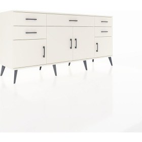 Resim Hyperion Konsol Tek Raflı 5 Çekmeceli 4 Kapaklı 176x44x83 Aytaşı-aytaşı Aytası 