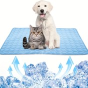 Resim Köpekler için Soğutucu Evcil Hayvan Matı - Nefes Alabilen, Yıkanabilir Polyester Lif Ped, Pembe, Mavi, Kahverengi, Gri - Küçükten Büyük Irklara Uygun - Tüm Sezonlar İçin Konfor 