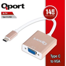 Resim Q-Tv Type-C(M) To VGA(F) 1920*1080P 60 Hz Çevirici 