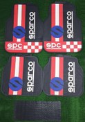 Resim carlone Üniversal Sparco Kırmızı-Beyaz Latex Kauçuk-5 parça-Paspas-Kaydırmaz Taban-1.Sınıf İthal Ürün 