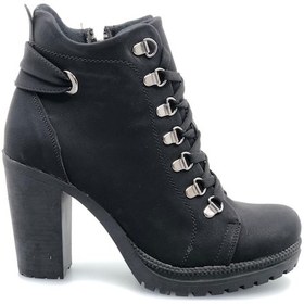 Resim Ayakdaş 1058 Yüksek Topuk Bağcıklı Kadın Bot Siyah 