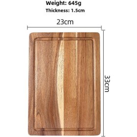 Resim Springsun Ahşap El Tutan Kesme Tahtası, Sulu Yataklı, Meyve Sebze İçin, Taşınabilir Çok Amaçlı, Kare 1.5 23 33 Cm 