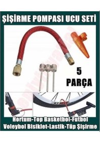 Resim 5 Parça Bisiklet Lastiği Şişirme- Pompa Hortumu- Top Iğnesi Ucu S 