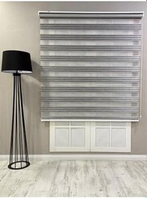 Resim Zebra Stor Perde Dar Plise Güneşlik, Antrasit Gri, 130 x 200 