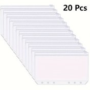 Resim 20 adet A5/A6 Dosya Cebi - 6 Halkalı, Su Geçirmez Fermuarlı Şeffaf PVC Kılıflı Dosyalar Bütçeleme, Belge Saklama & Kart Düzenleme için 