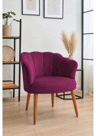 Resim Waterybrook Tekli Berjer Koltuk - Papatya Babyface Kumaş Ceviz Ayaklı - 13 Renk Seçeneği Bordo 