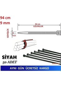Resim 50 Adet Pemsan 94Cm X 9Mm Plastik Cırt Kelepçe Kablo Bağı N11.517 
