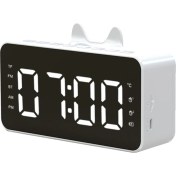 Resim Gorgeous Ev Ofis Beyazı Için Çok Fonksiyonlu Alarm Radyo Saati LCD Ekran (Yurt Dışından) 