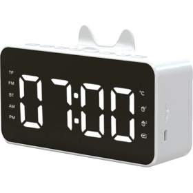 Resim Gorgeous Ev Ofis Beyazı Için Çok Fonksiyonlu Alarm Radyo Saati LCD Ekran (Yurt Dışından) 