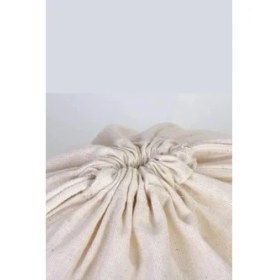 Resim Ekmek Torbası, Pamuk Bez Torba, 40X40 Cm, Baskılı Ekmek Desenli, Krem Rengi 