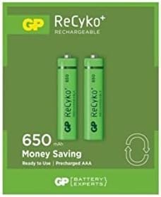 Resim ReCyko ŞARJLI Pil Ni-Mh AAA 650mAh Şarjlı İnce Kalem Pil 2Li 