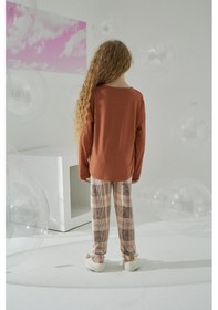 Resim Kız Çocuk Uzun Kol Kiremit Pijama Takımı C8t5n6o5 001 