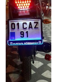 Resim Appcity Kişiye Özel Işikli Motosiklet Plakalik (Metalik Krom Gri 295770736 