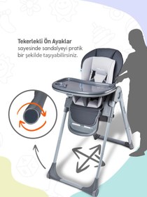 Resim Babycare Flex Lüks Mama Sandalyesi - Gri - Gri / Standart 