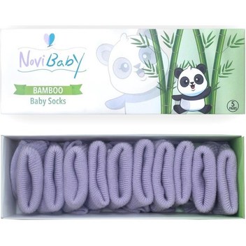 Novibaby 5'li Bambu Yenidoğan Bebek Çorabı I Purple I 0-6 ay "Karışık Renkli"