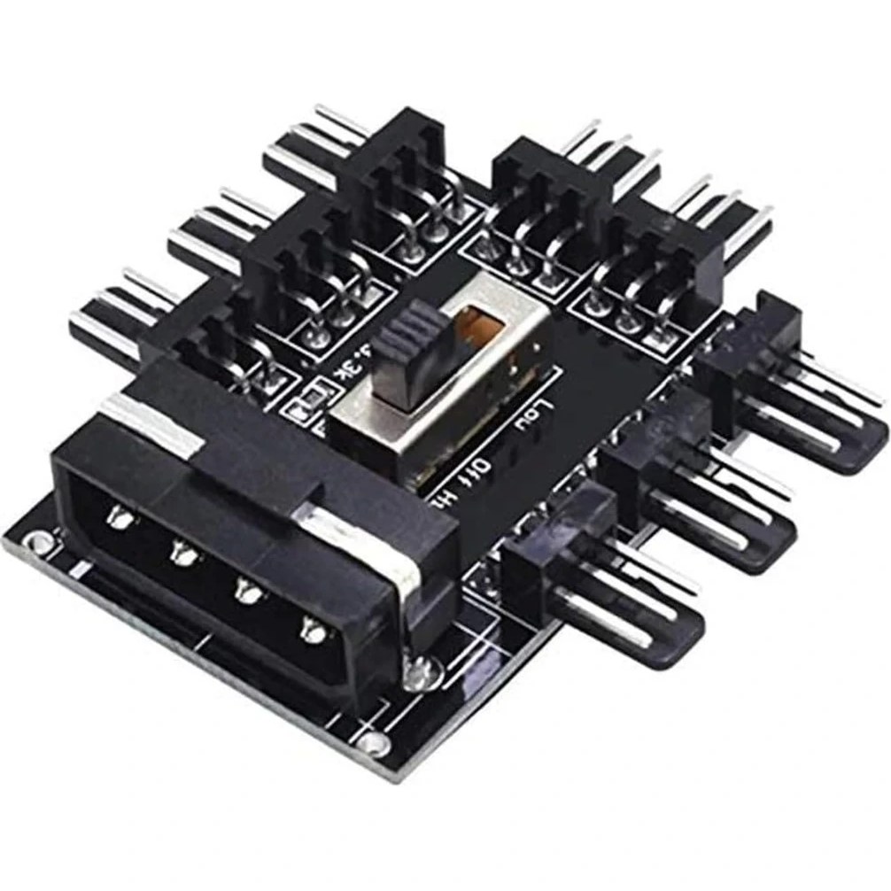 Mena Rise 8 Port Fan Çoklayıcı Hub Y Pwm Splitter Ide Molex Soğutma 3 ...