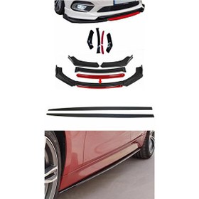 Resim Chrysler Concorde Ön Tampon Eki 4 Parça Kırmızı ve Piano Black Yan Marşpiyel Body Kit Seti 