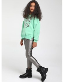Resim Escabel Kız Çocuk Salash Kesim Kapişonlu Sweatshirt Yeşil 