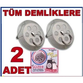 Resim 2 Adet Demlik Içi Süzgeç Çelik Filtreli Çay Süzgeci 