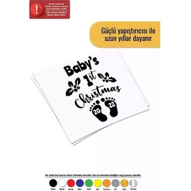 Resim Babys First Christmas 2022 Sticker Oto Motor Laptop Duvar Folyo Sticker 50 X 65 Cm 