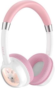 Resim Havit H698BT Bluetooth Kulak Üstü Işıklı Çocuk Kulaklığı - Oyuncak Tasarım, 85dB Güvenli Ses Sınırı, BT5.4 (Pembe) 
