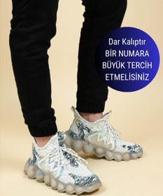 Resim Birikon GUJA Şeffaf Taban Triko Erkek Spor Ayakkabı B 