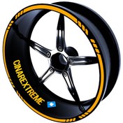 Resim 4 Parçalı Kesikli Tasarımlı Taksi Sarısı Jant Şeridi Sticker Çınar Extreme 