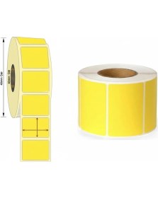 Resim Miray Rulo Eczaneler Için 2 Ürün1 Arada 40X60MM Sarı Etkiet 20 Rulo 1000 Basım 56X30MT 100ADET (10 Paket)Termal Pos Rulosu 