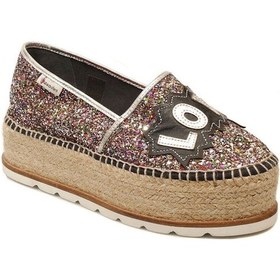 Resim Espadrilles J.love Simli Love Yazı İle Detaylı Hasır Tabanlı Dolgu Topuklu Kadın Ayakkabı Renk 