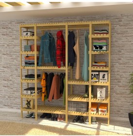 Resim Sara - Açık Ahşap Gardırop 