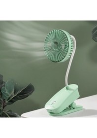 Resim Mini Masa Vantilatörü Pastel Yaz Renkleri. Klipsli: I Yeşil 32 Cm, 