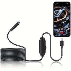 Resim İşıklı Endoskop Kamera, 1920P HD Yarı Sert Yılan Kamerası ile 8 LED Işık, 8.0mm Su Geçirmez IP67 Endüstriyel Denetim Kamerası iPhone/iPad Uyumlu 