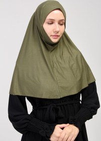 Resim manolyaşal islamic hijab Pratik Eşarp Peçeli-peçesiz Hazır Türban Sufle Haki 
