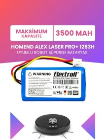 Resim Homend Alex Laser Pro+ 1283H Uyumlu Batarya (MAKSİMUM KAPASİTE) 3500mah Pil Robot Süpürge Bataryası 