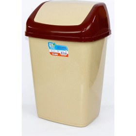 Resim Poly Time Sallanır Kapak Ofis Banyo Mutfak Bahçe Çöp Kutusu Kovası / 50 Litre / Krem / 68 x 41 x 33 Cm. 