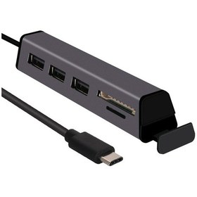 Resim Bs Usb2.0 Hub Alüminyum Multi-in-one Kart Okuyucu Hub İle Cep Telefonu Standı 