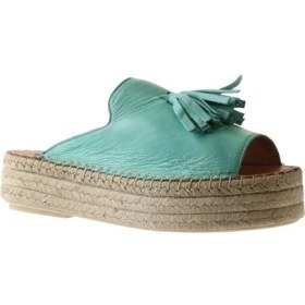 Resim Bueno Shoes Yeşil Nil Deri Kadın Dolgu Topuklu Terlik 