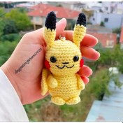 Resim Pokemon karakteri sevimli amigurumi Pikachu anahtarlık aksesuar 