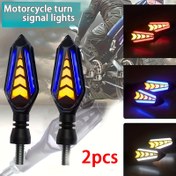 Resim 2 Adet LED Motosiklet Akışkan Su Lambası 12V Yardımcı Işıklar Soluk Nefes Efekti Modifiye Aydınlatma Aksesuarları, Motosiklet ve Elektrikli Araçlar İçin Uygun 
