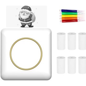 Resim Neevoyu C20 Mini Termal Etiket Yazıcı, 203dpi, Bt Bağlantılı, 1000mah Pil, 6 Adet 57x25mm Termal Kağıt + 5 Renkli Kalem İçerir 