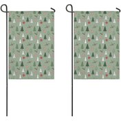 Resim Noel Desenli 2 Li Bahçe Bayrağı Seti, Çift Taraflı 12x207 İnç Açık Alan İçin 12+ 