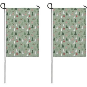 Resim Noel Desenli 2 Li Bahçe Bayrağı Seti, Çift Taraflı 12x207 İnç Açık Alan İçin 12+ 